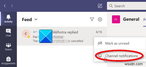 How to manage Microsoft Teams Channel Notifications Settings