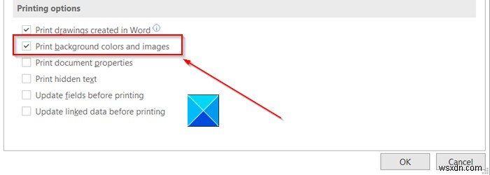 How to print background and color images in Word
