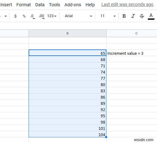 How to automatically fill Increment Cells in Excel