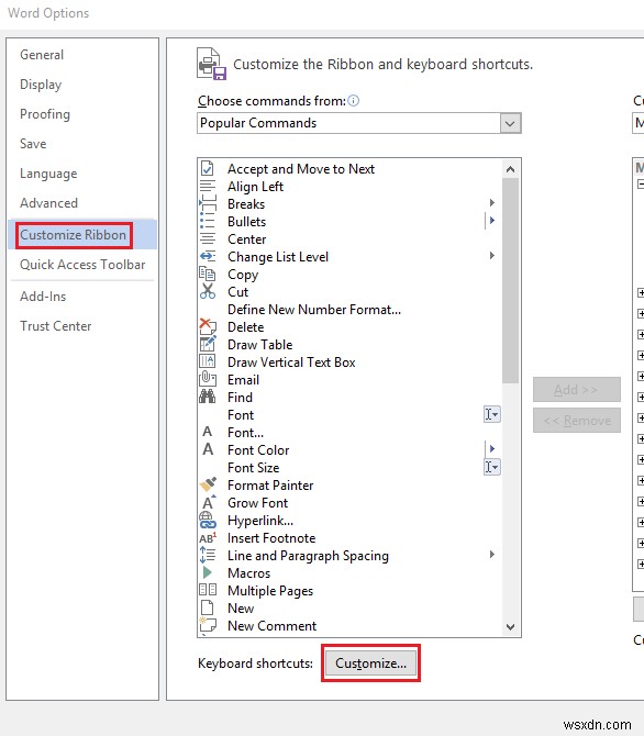 How to customize Keyboard Shortcuts for Microsoft Word