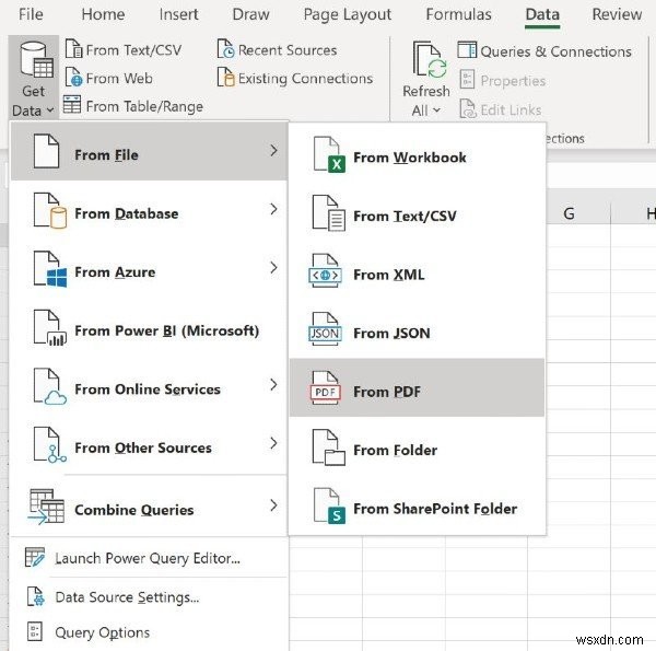 How to use PDF Data Connector in Excel to import PDF data into spreadsheet