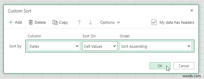 How to Sort Data by Date in Excel