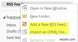 How to add RSS Feeds to Outlook in Windows 11/10