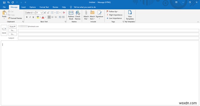 How to create a new email in Outlook app using its features