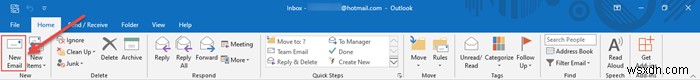 How to create a new email in Outlook app using its features