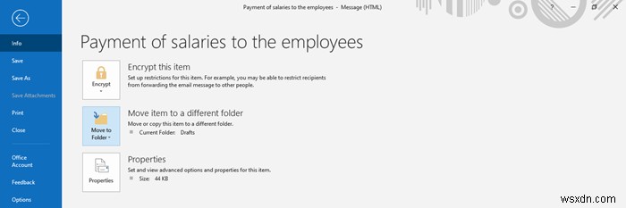 How to create a new email in Outlook app using its features