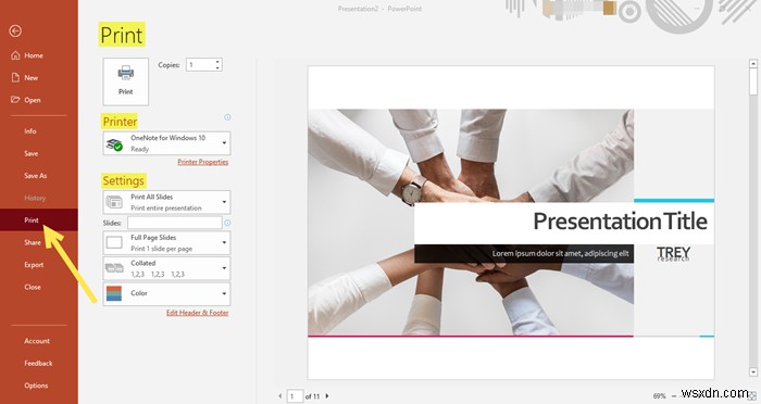 How to Print a PowerPoint Presentation – Slides, Notes, & Handouts