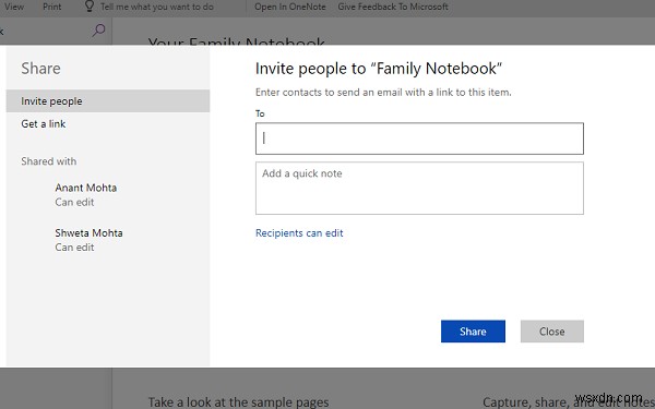 Share OneNote notebooks with your family using Microsoft Family feature