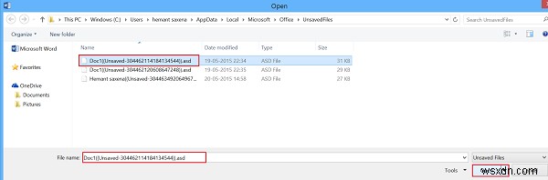 How to recover Recent Unsaved Word Document File version