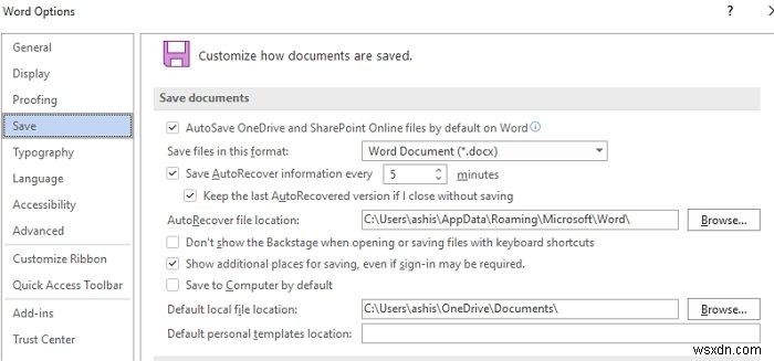 How to recover Recent Unsaved Word Document File version