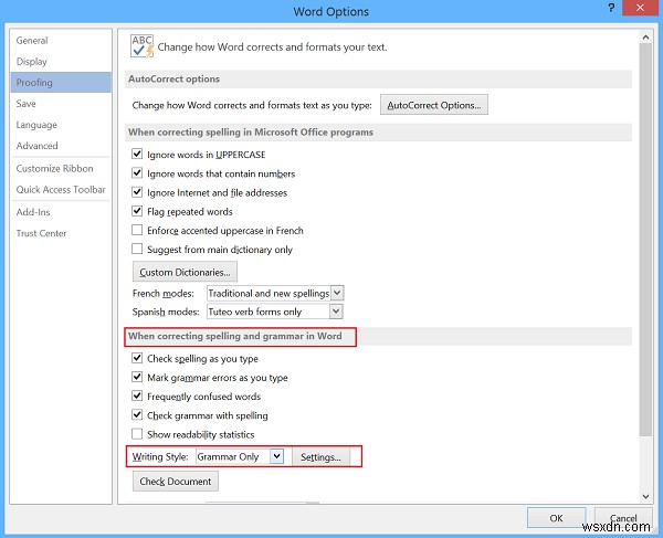 How to add two spaces after a period in Word
