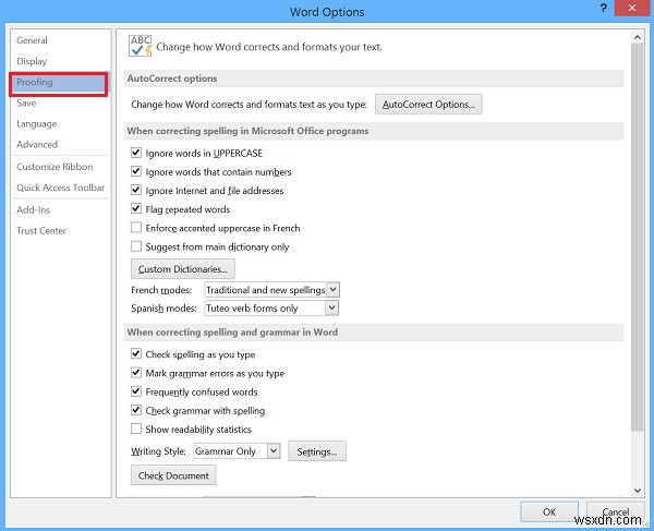 How to add two spaces after a period in Word