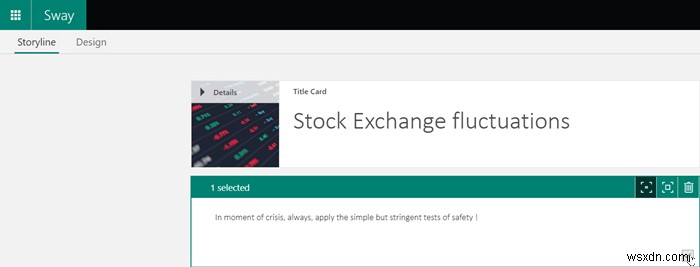 How to copy-paste Cards in Microsoft Sway
