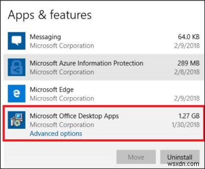 How to uninstall individual Office apps from Windows computer