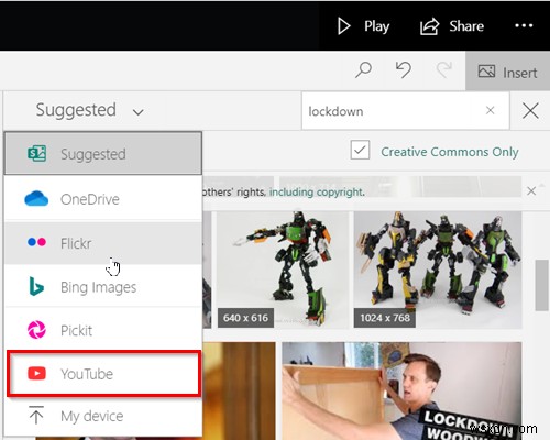 How to Search and add Content to Microsoft Sway
