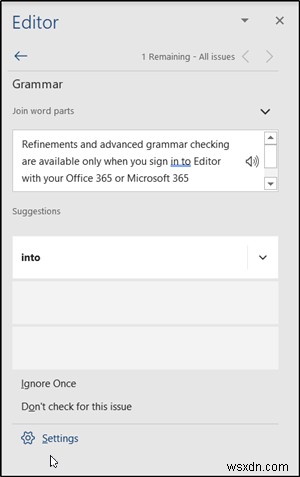 How to use Microsoft Editor to check Grammar and correct mistakes in documents