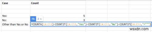 How to count the number of Yes or No entries in Excel
