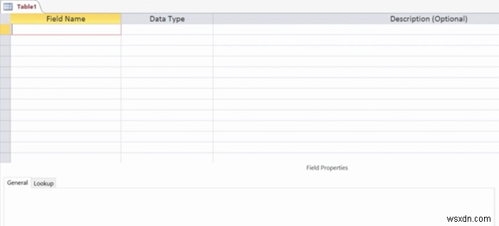 How to build Tables with Table Designer in Access