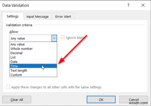 How to apply Data Validation to Cells in Microsoft Excel