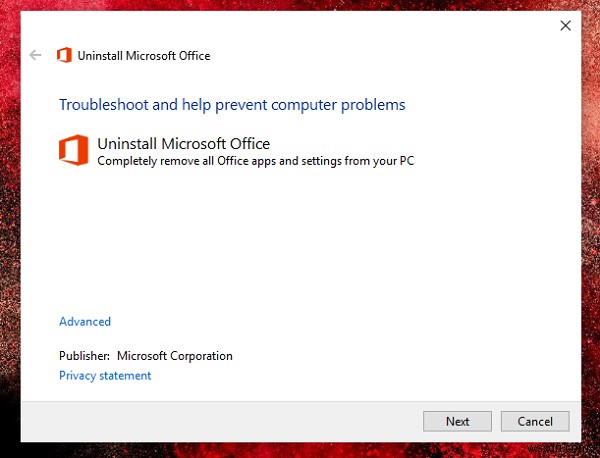 Error code 0-1018, Another installation is in progress when installing Office