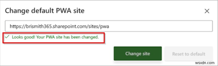 How to change your default PWA site for Project Home