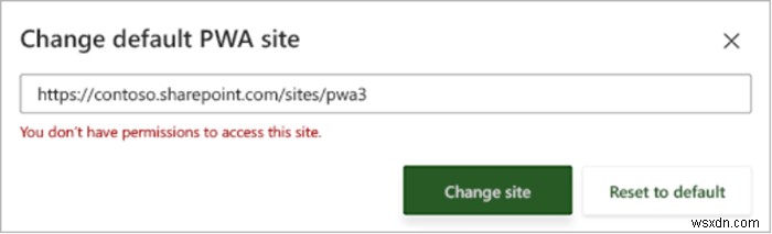 How to change your default PWA site for Project Home