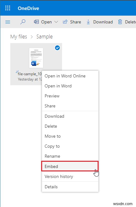 How to embed a Word document on a website
