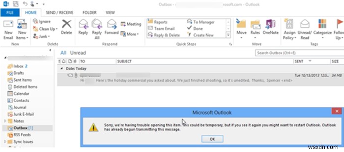 How to send emails that are stuck in the Outbox of Microsoft Outlook