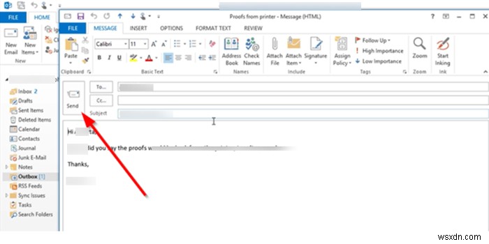 How to send emails that are stuck in the Outbox of Microsoft Outlook