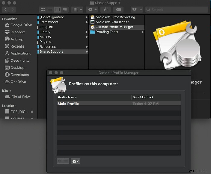 Outlook can’t upgrade your database in macOS