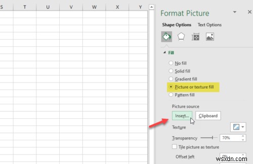 How to print the Background Picture in Excel