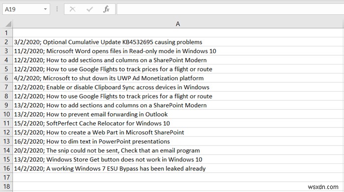 How to split one single long column into multiple columns in Excel