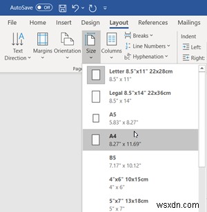 How to change the Paper Size in Microsoft Word