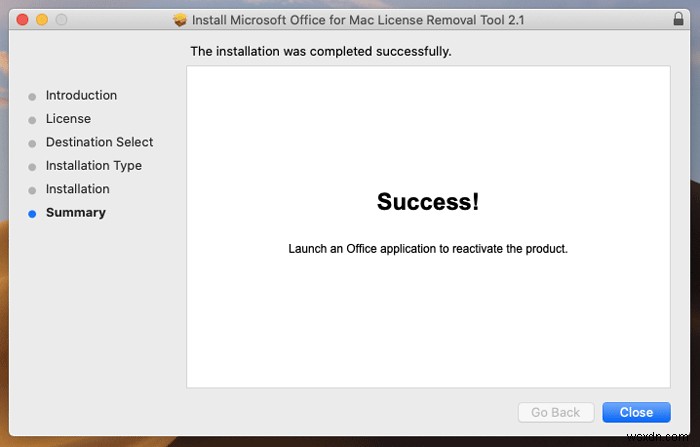 How to remove Office license from Mac using License Removal Tool