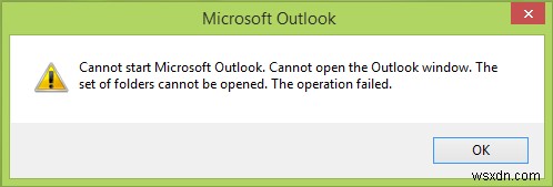 Cannot start Microsoft Outlook, Cannot open the Outlook window