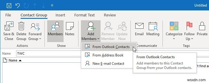 How to create a Contact Group in Outlook and send email in bulk