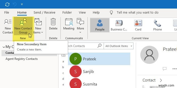 How to create a Contact Group in Outlook and send email in bulk