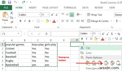 Transpose feature in Excel: Convert Horizontal Row Data into Vertical Column Style Sheets