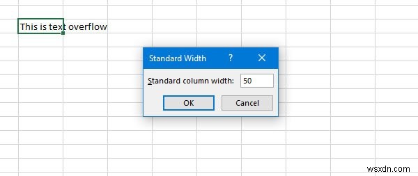 How to prevent Text Overflow in Excel