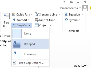 How to Change Background Color and Add Drop Caps in Word