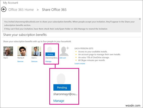 How to share your Office 365 subscription with friends and family