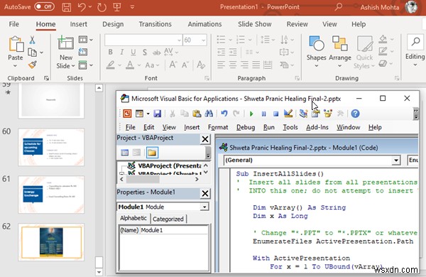 How to combine multiple PowerPoint Presentations
