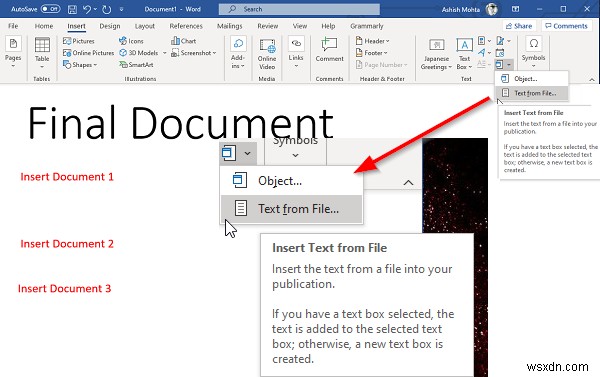 How to merge Multiple Word Documents