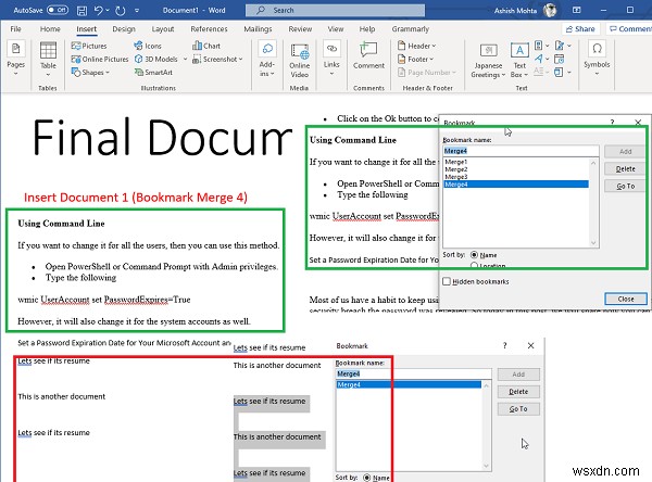 How to merge Multiple Word Documents