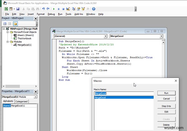 How to merge Excel Files and Sheets