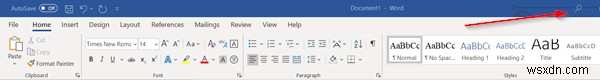 How to hide or minimize the Search Bar in the Office 365 Title Bar