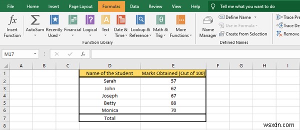 How to insert Formulas and Functions in Microsoft Excel