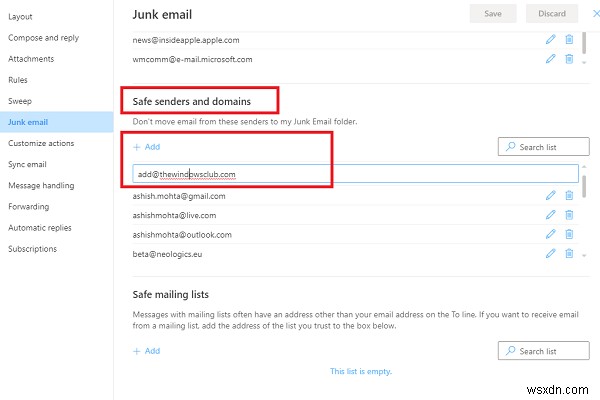How to add someone to Safe Senders List in Outlook