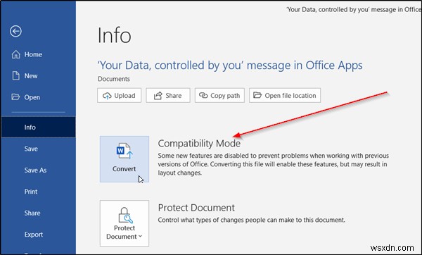 How to convert old Word document to new Word format