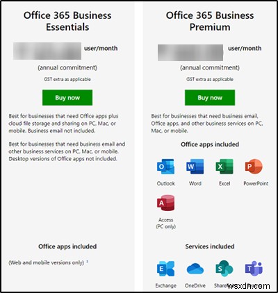 Compare Microsoft 365 Plans – Business vs Business Essentials vs Business Premium